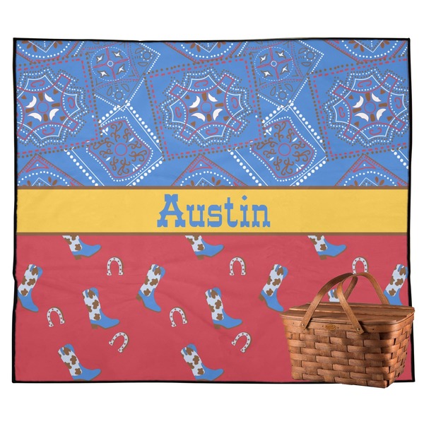 Custom Cowboy Outdoor Picnic Blanket (Personalized)