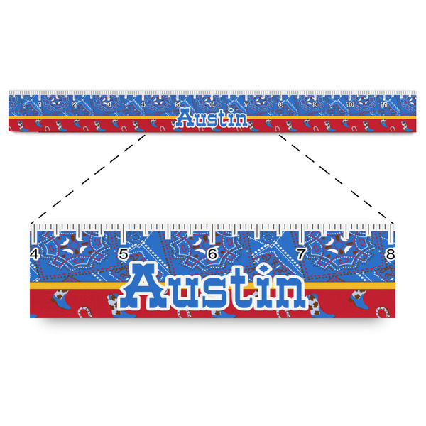 Custom Cowboy Plastic Ruler - 12" (Personalized)