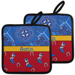 Cowboy Pot Holders - Set of 2 w/ Name or Text