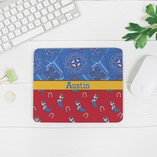 Cowboy Rectangular Mouse Pad - LIFESTYLE 2
