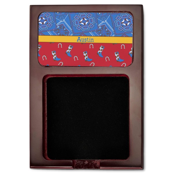 Cowboy Red Mahogany Sticky Note Holder - Flat