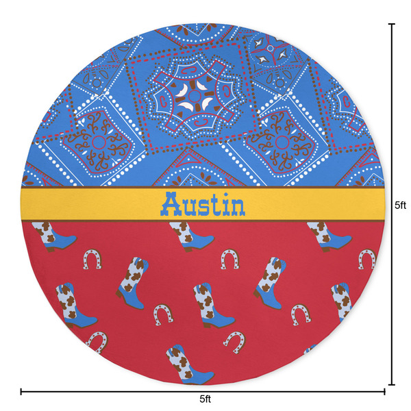 Cowboy Round Area Rug - Size