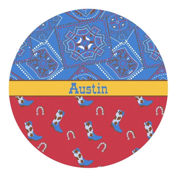 Custom Cowboy Round Decal (Personalized)