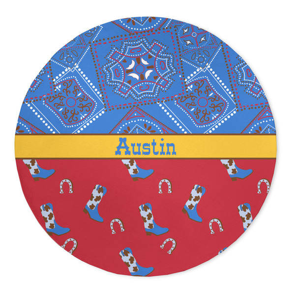Custom Cowboy 5' Round Indoor Area Rug (Personalized)