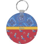Cowboy Round Plastic Keychain (Personalized)