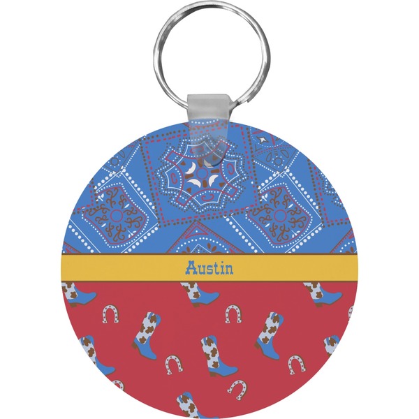 Cowboy Round Keychain (Personalized)