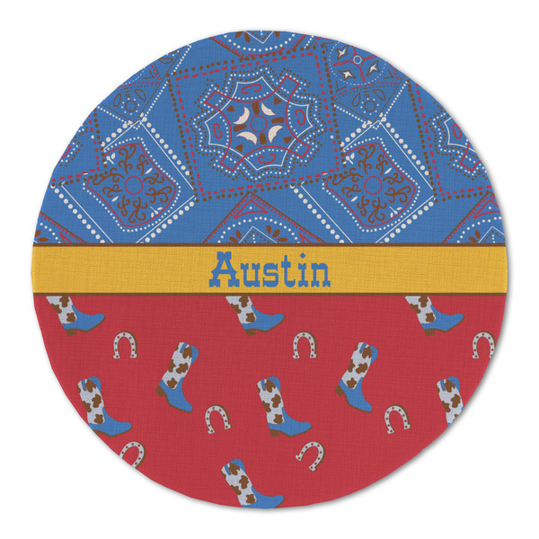 Custom Cowboy Round Linen Placemat (Personalized)