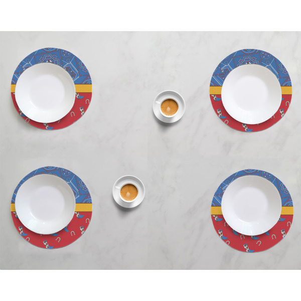 Cowboy Round Linen Placemats - LIFESTYLE (set of 4)