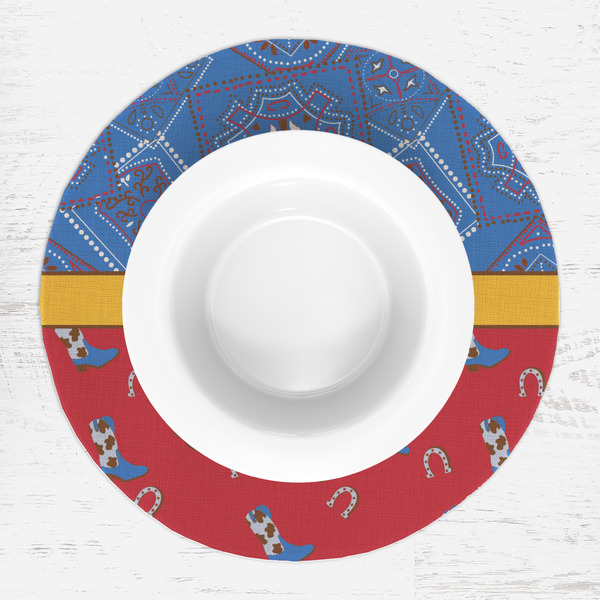 Cowboy Round Linen Placemats - LIFESTYLE (single)