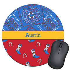 Cowboy Round Mouse Pad (Personalized)