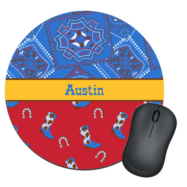Custom Cowboy Round Mouse Pad (Personalized)