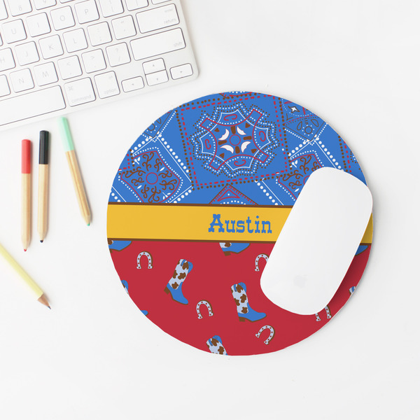 Cowboy Round Mousepad - LIFESTYLE 2