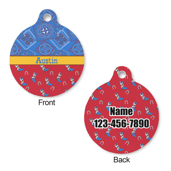 Cowboy Round Pet ID Tag - Large - Approval