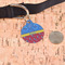 Cowboy Round Pet ID Tag - Large - In Context