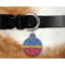 Cowboy Round Pet Tag on Collar & Dog