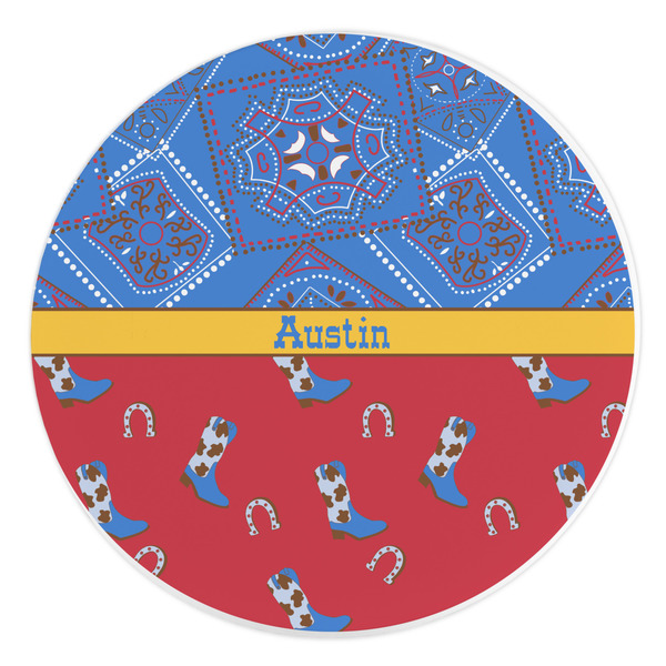 Custom Cowboy Round Stone Trivet (Personalized)