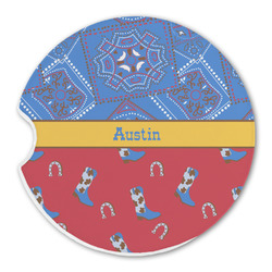 Cowboy Sandstone Car Coaster - Single (Personalized)