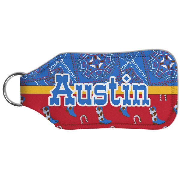 Cowboy Sanitizer Holder Keychain - Large (Back)