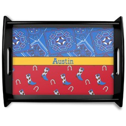 Cowboy Black Wooden Tray - Large (Personalized)