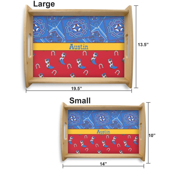 Cowboy Serving Tray Wood Sizes