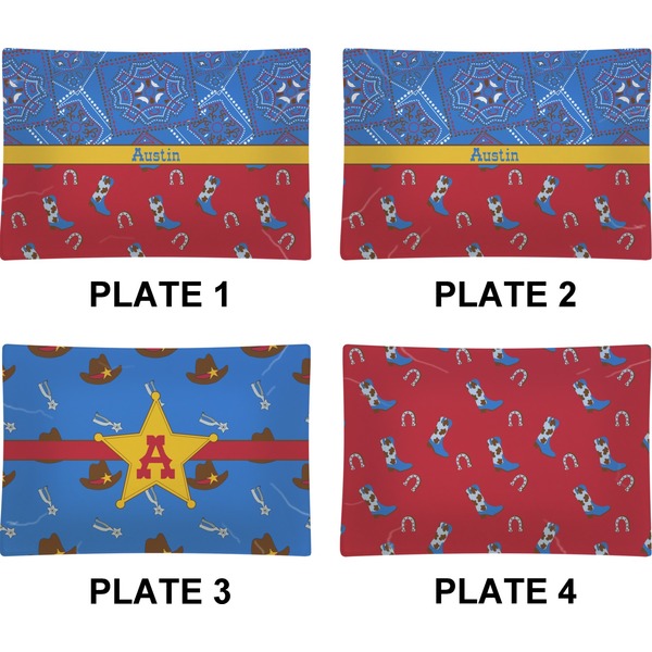 Cowboy Set of Rectangular Appetizer / Dessert Plates (Approval)