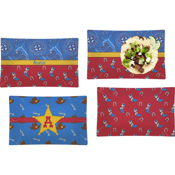 Cowboy Set of Rectangular Dinner Plates