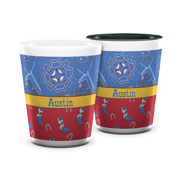 Custom Cowboy Ceramic Shot Glass - 1.5 oz (Personalized)
