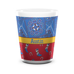 Cowboy Ceramic Shot Glass - 1.5 oz - White - Set of 4 (Personalized)