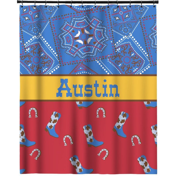 Custom Cowboy Extra Long Shower Curtain - 70"x84" (Personalized)