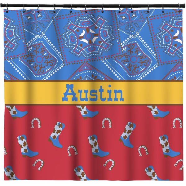 Custom Cowboy Shower Curtain - 71" x 74" (Personalized)
