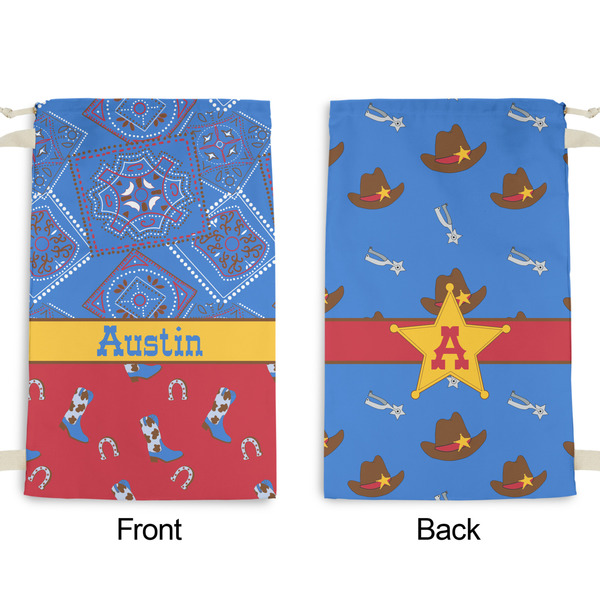 Cowboy Small Laundry Bag - Front & Back View