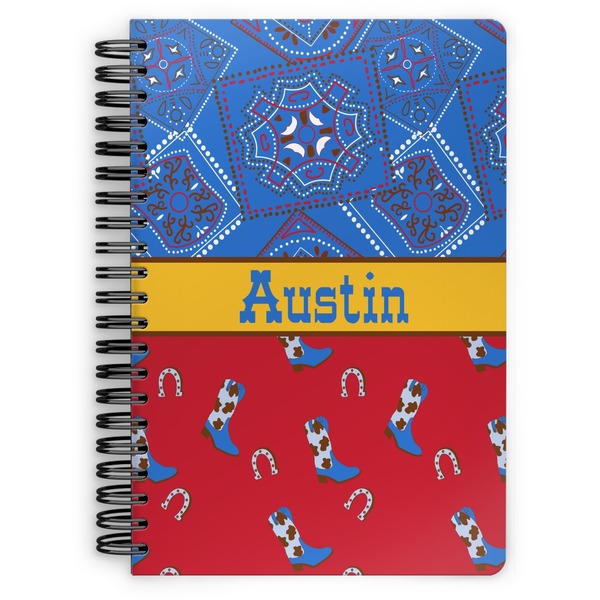 Custom Cowboy Spiral Notebook - 7x10 w/ Name or Text
