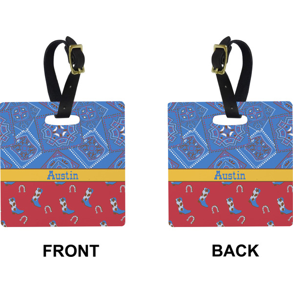 Cowboy Square Luggage Tag (Front + Back)