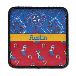 Cowboy Iron On Square Patch w/ Name or Text