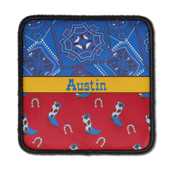 Custom Cowboy Iron On Square Patch w/ Name or Text