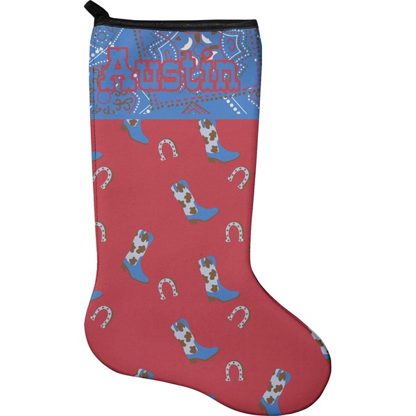 Custom Cowboy Holiday Stocking - Neoprene (Personalized)