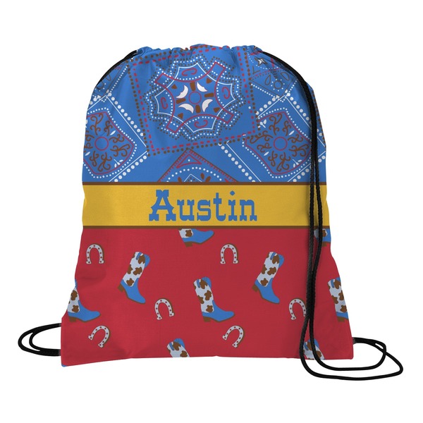 Custom Cowboy Drawstring Backpack - Large (Personalized)
