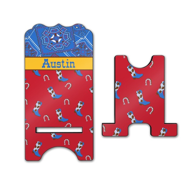 Cowboy Stylized Phone Stand - Front & Back - Large