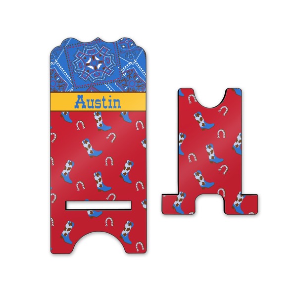 Cowboy Stylized Phone Stand - Front & Back - Small