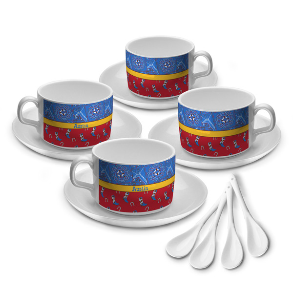 Custom Cowboy Tea Cup - Set of 4 (Personalized)
