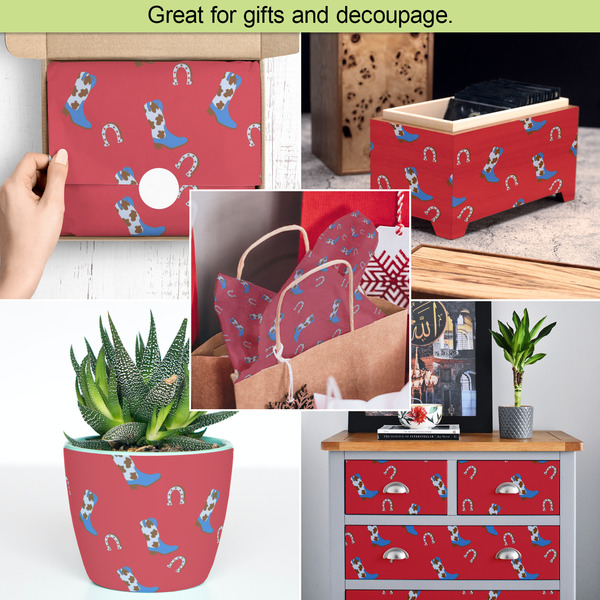 Cowboy Tissue Paper - In Use Collage