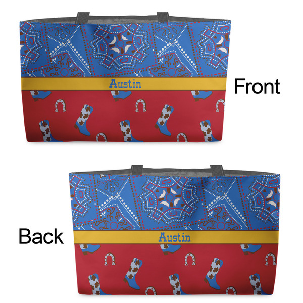 Cowboy Tote w/Black Handles - Front & Back Views