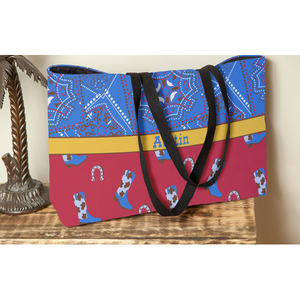 Cowboy Tote w/Black Handles - Lifestyle View