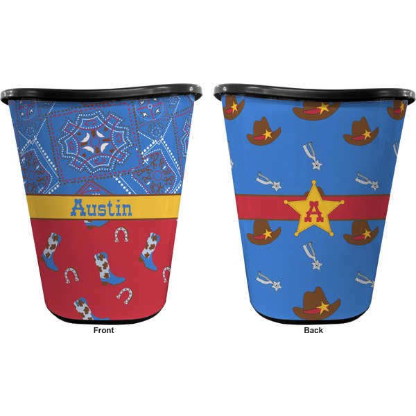 Cowboy Trash Can Black - Front and Back - Apvl