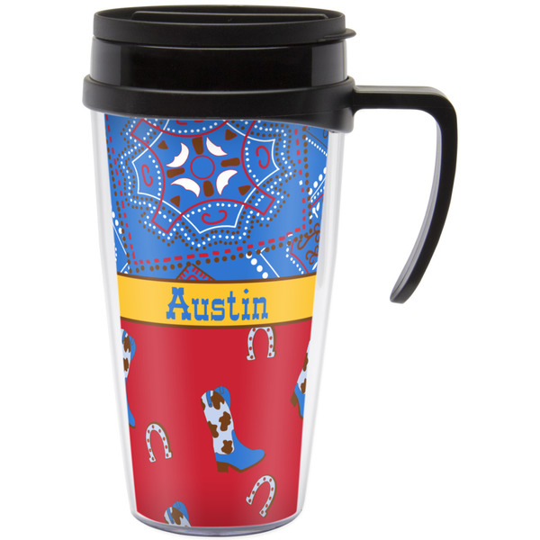 Custom Cowboy Acrylic Travel Mug with Handle (Personalized)
