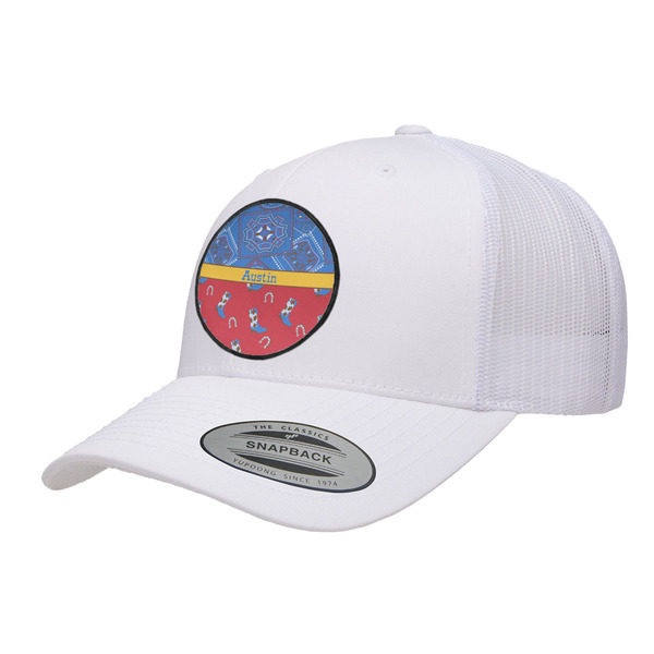 Custom Cowboy Trucker Hat - White (Personalized)