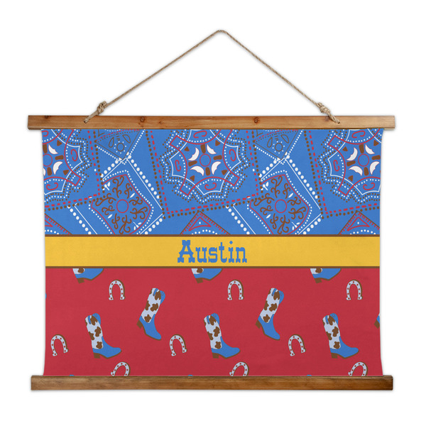Custom Cowboy Wall Hanging Tapestry - Wide (Personalized)
