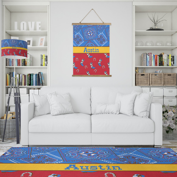 Cowboy Wall Hanging Tapestry - Portrait - IN CONTEXT