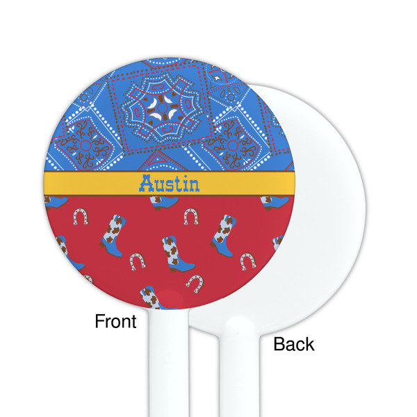 Cowboy White Plastic 5.5" Stir Stick - Single Sided - Round - Front & Back