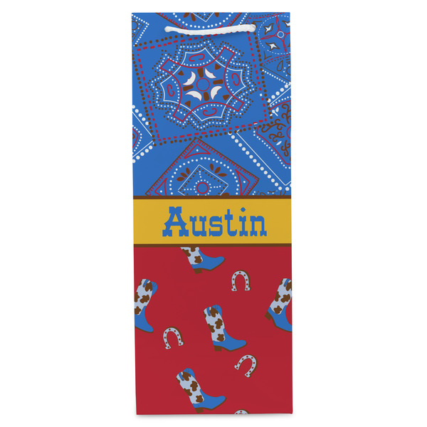 Cowboy Wine Gift Bag - Gloss - Front